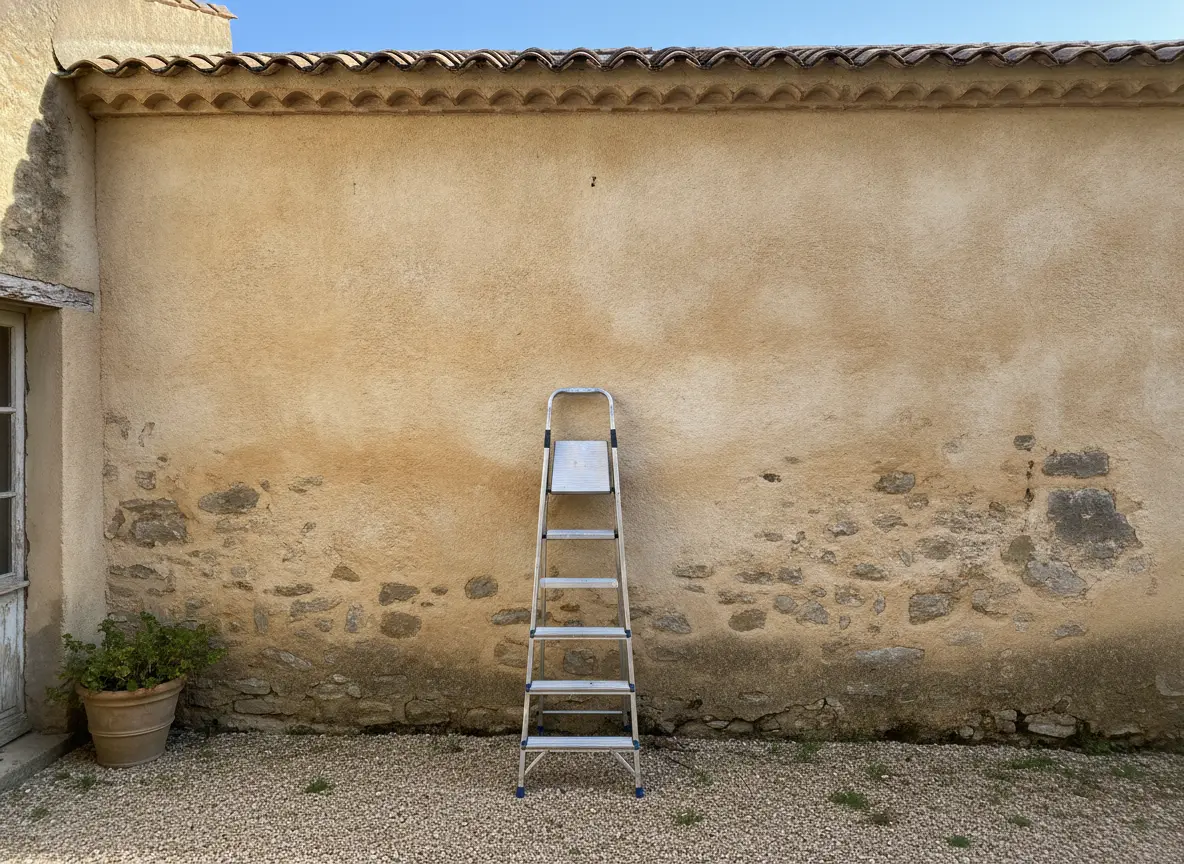 Avant pose de climatisation dans une maison en pierre à Eyguières