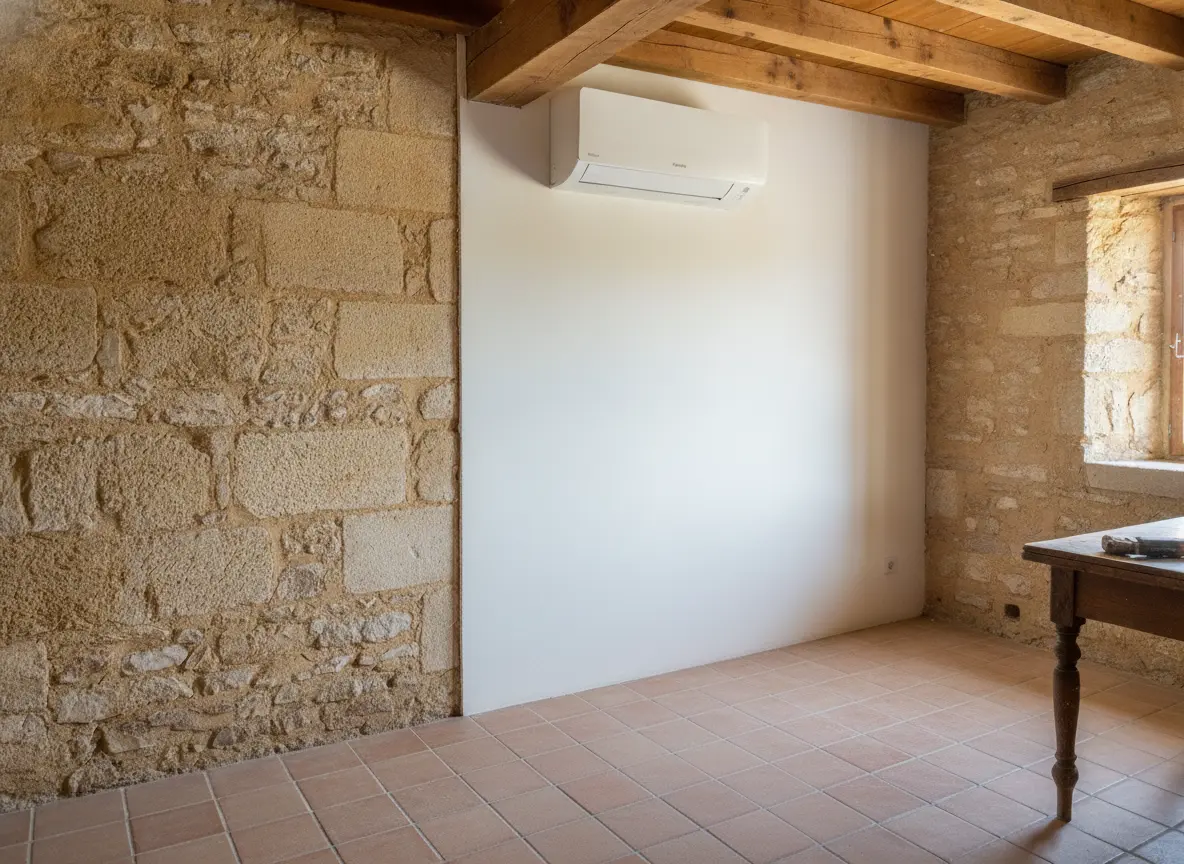 Après pose d'une climatisation réversible dans une maison à Grans